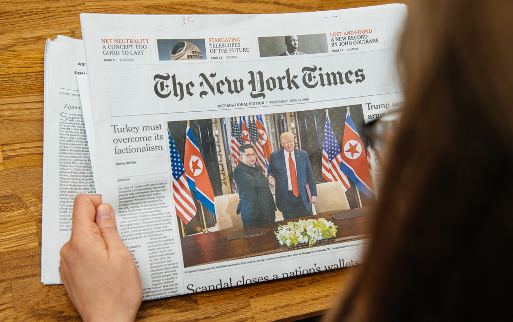The New York Times about Trump Kim meeting summet singapore