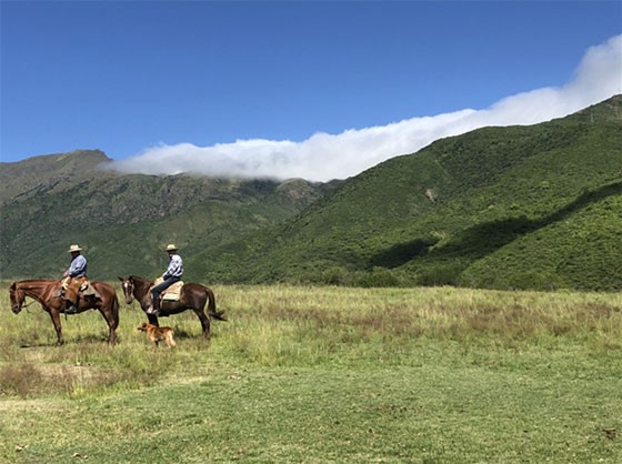 Bill and a gaucho explore Pampa Grande